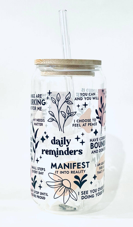 Daily Reminders Glass Can