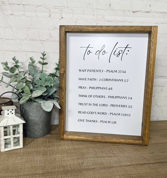 The BC Collection Wholesale - To Do List Bible Verses Framed Print