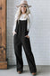 Black Solid Pocketed Loose Fit Corduroy Overall