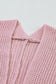 Pink Oversized Fold Over Sleeve Open Front Sweater